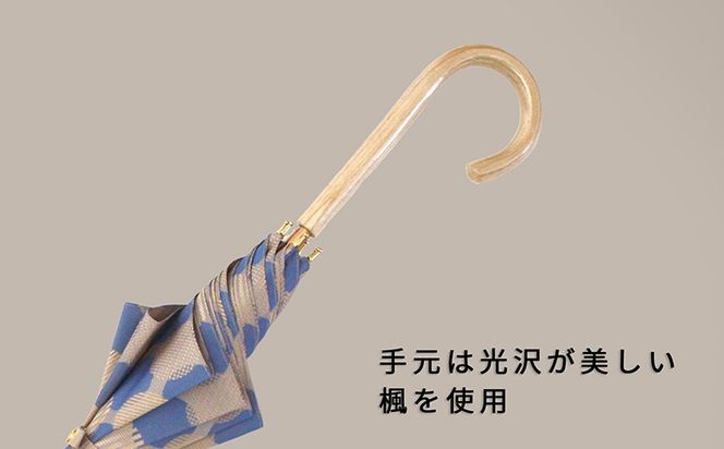 CB008　【槙田商店】晴雨兼用長傘　ノルディック　ドットコラージュ　ブルー