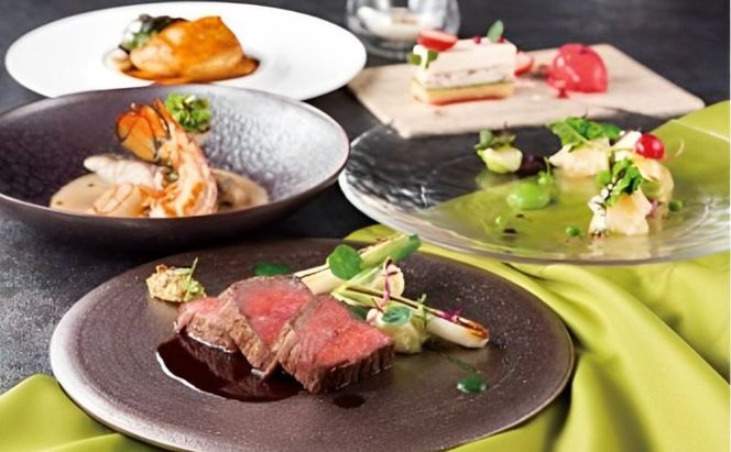 スカイツリー（R）ビューレストラン 簾【ディナーペア券】炭火窯焼フレンチ「魅惑の簾 炭火窯焼コース」＋シャンパン1杯 SKYTREE お食事券 展望 スカイツリー  東京都 墨田区 チケット 観光 デート 