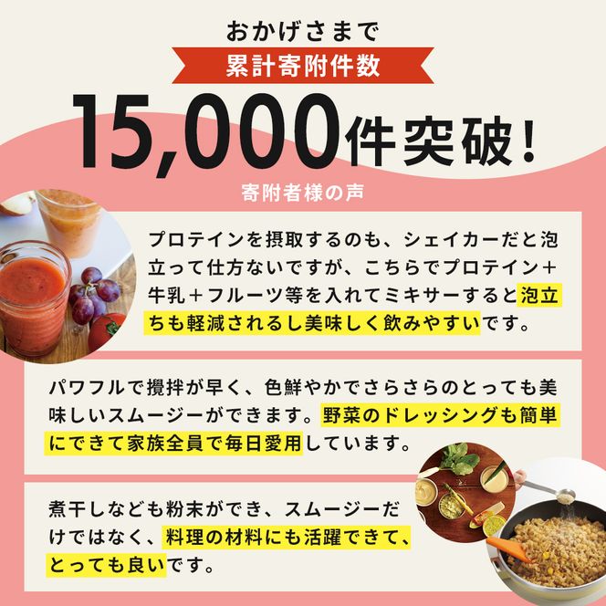 ドクタースムージー 400ml ] レシピ付き 真空スムージー ミキサー