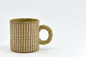 京焼「遙白釉木賊紋マグカップ」【ピスタチオグリーン】1個〈マグカップ 京焼 手作り カップ 食器 陶器 工芸品 遙白釉 木賊紋〉 