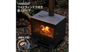 薪ストーブ ガラス窓付き 折りたたみ 煙突付き 耐熱ガラス コンパクト キャンプストーブ アウトドアコンロ 竈 かまど 焚き火 角型ストーブ ウッドストーブ キャンプ アウトドア Landfield ランドフィールド LF-HOS030