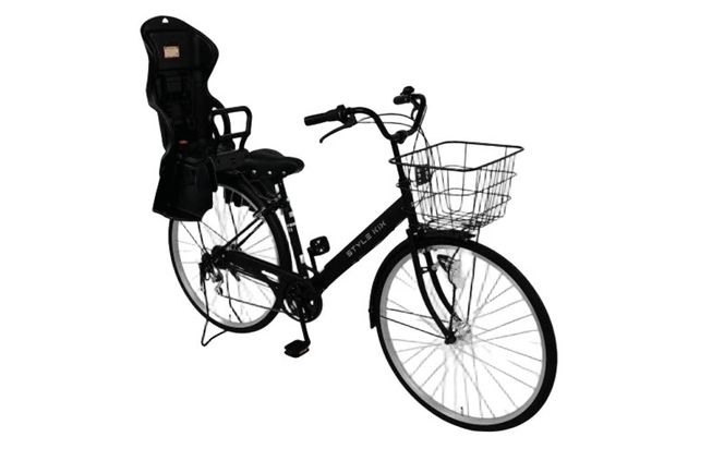 099X371-1 STYLE KIX FAMILY276 チャイルドシート付 マットブラック【27型 自転車 完成品 組み立て不要 アウトドア サイクリング じてんしゃ 通勤 通学 新生活】