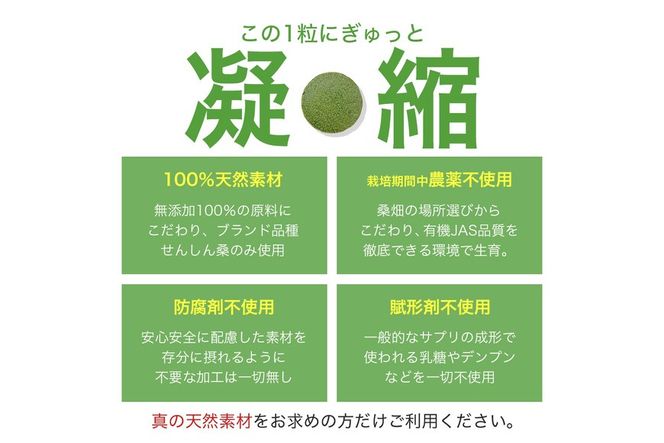 a1018 ≪定期便・全3回≫ さつま桑粒 (270粒入×3ヶ月) 桑の葉 サプリメント 天然100％ オーガニック ダイエット 有機 JAS【わくわく園】