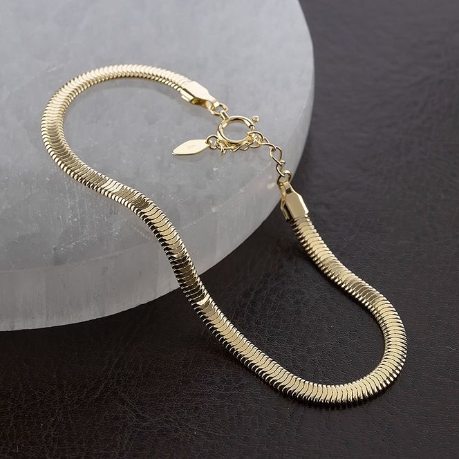 18金 ブレスレット レディース スネークチェーン 18cm アジャスター 2.5cm 太め ゴールド イエローゴールドK18 18k 重ねづけ チェーンのみ チェーンだけ 人気 ジュエリー 普段 使い 250512mro400y SWAA320