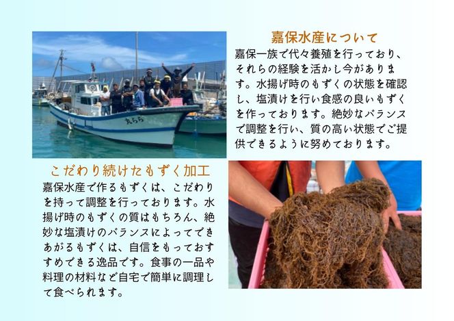 【嘉保水産】勝連産・太もずく（塩蔵タイプ）約5kg　プラスチック容器入り