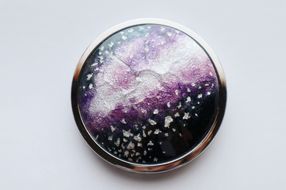 七宝焼のコンパクトミラー【箔ちらし 藤棚】