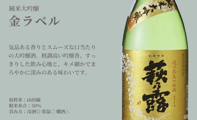 【I-309】福井弥平商店 萩乃露 純米大吟醸、純米吟醸720ml4本［高島屋選定品］