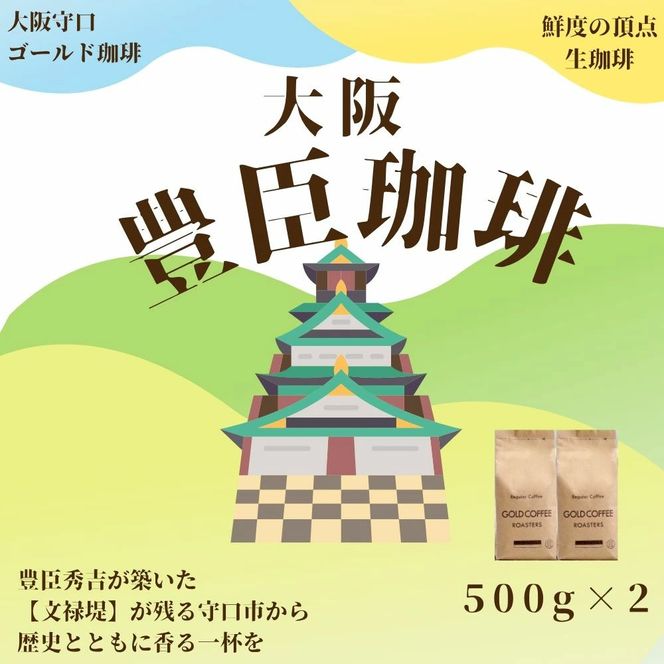 豊臣珈琲 豆 計1kg エチオピア／ブラジル産｜豊かな香り おいしい おうちカフェ 新鮮 香り コク 高級 プレゼント コーヒー鑑定士 厳選 [2607]