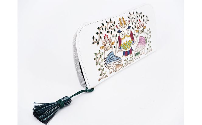 【文庫屋大関】メガネケース　ふくろう【皮革工芸品】 ファッション小物 民芸品 