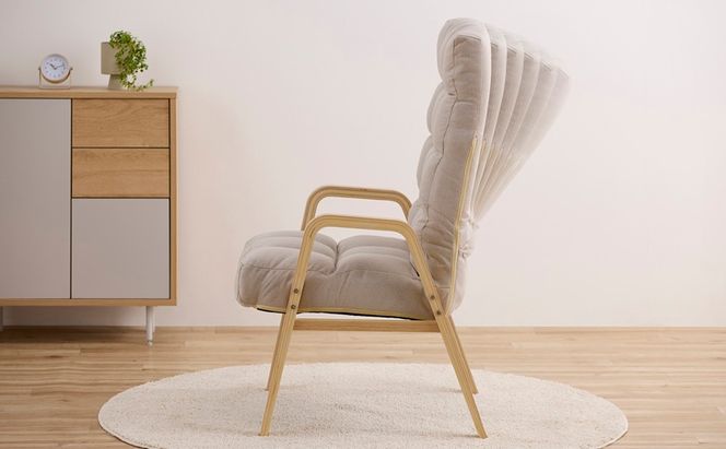 ウッドアームチェア Lサイズ WACR-L アイボリー リクライニングチェア 一人掛け リクライニング 座椅子 一人用 ソファー 高齢者 肘掛付 コンパクト ふかふか 椅子 アイリスオーヤマ