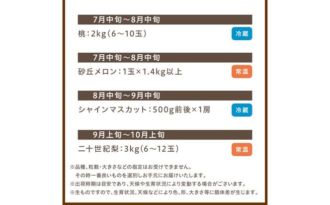 【先行予約／フルーツ定期便6回】旬の果物厳選！京丹後フルーツ王国セット（完熟イチゴ・小玉スイカ・桃・メロン・シャインマスカット・二十世紀梨）（2027年2月中旬～発送）　YK00705