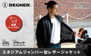 【デグナー】ふるさと納税限定 スタジアムジャンパー型レザージャケット［25WJ-9F] ブラック 2XLサイズ｜京都 バイクギア 人気ブランド［ 京都 バイクギア 人気ブランド ジャケット レザー 革 限定品 人気 おすすめ ツーリング ライダー バイカー お取り寄せ 送料無料 ふるさと納税 ］ 261009_A-JR150VC04