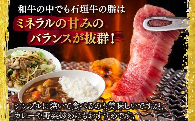 【2025年11月以降順次発送】希少な特選石垣牛をご家庭で！！切り落とし焼肉用300g×2パック&石垣牛 MARU秘伝の焼肉タレ100ml×1本