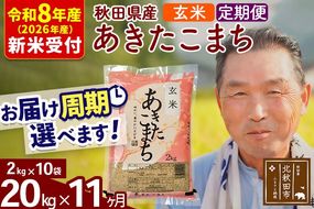 R8産 新米予約 《定期便11ヶ月》秋田県産 あきたこまち 20kg【玄米】(2kg小分け袋) 2026年産 令和8年産 お届け周期調整可能 隔月に調整OK お米 おおもり [おおもり 秋田 お米 あきたこまち 米どころ 東北 北秋田市 定期便 毎月お届け]|oomr-20811s