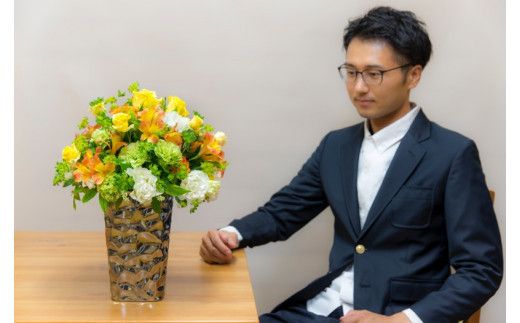 アレンジメント Mサイズ_イエロー/オレンジ系 142069_BN016VC01