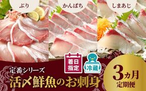 定期便 定番シリーズ 活〆鮮魚のお刺身 (3ヶ月お届け) 　N019-YD0198　請関水産