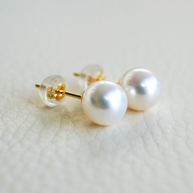 K18(18金) イエローゴールド アコヤパール 7.0mm ピアス 真珠 和珠 保証書付 SMK-AP5.0 SWAD100-ap7