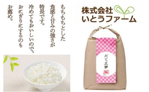 【宮城米の夢をかなえた極良食味品種】いとうファームの 令和6年産 「だて正夢」 10kg （5kg×2袋） / 米 お米 精米 白米 ご飯 産地直送 【itofarm036】