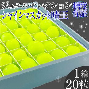 2026年 先行予約受付中 シャインマスカット晴王 ジュエルセレクション 1箱20粒 岡山県産 種無し 皮ごと食べる みずみずしい 甘い 瀬戸内 ハレノフルーツ [№5735-2168]