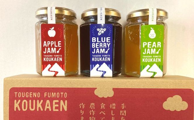 フルーツジャム 150g×3種セット ブルーベリー リンゴ アップル フルーツ 果物 ジャム セット北海道 仁木町 [峠のふもと紅果園]