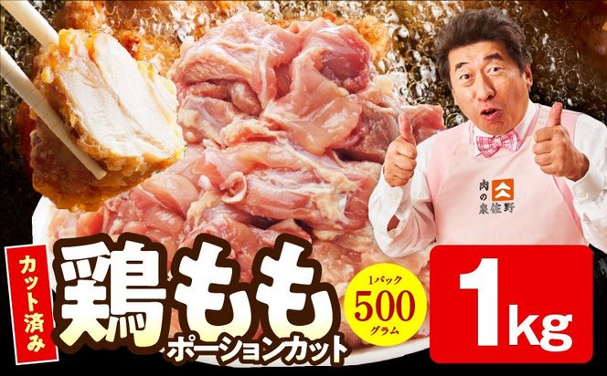 mrz0394 【特別規格】国産 鶏もも肉 ポーションカット 1kg 【カット済み 氷温熟成×極味付け 小分け 味付き 簡単調理 訳あり サイズ不揃い 鶏肉 とり】
