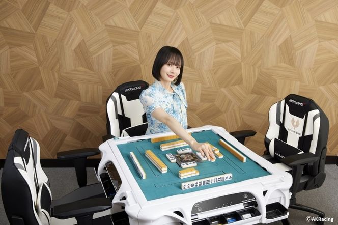 099H4789 AKRacing MJ Grey 日本プロ麻雀連盟モデル エーケーレーシング ゲーミングチェア ローバックチェア（ランバーサポート付き）