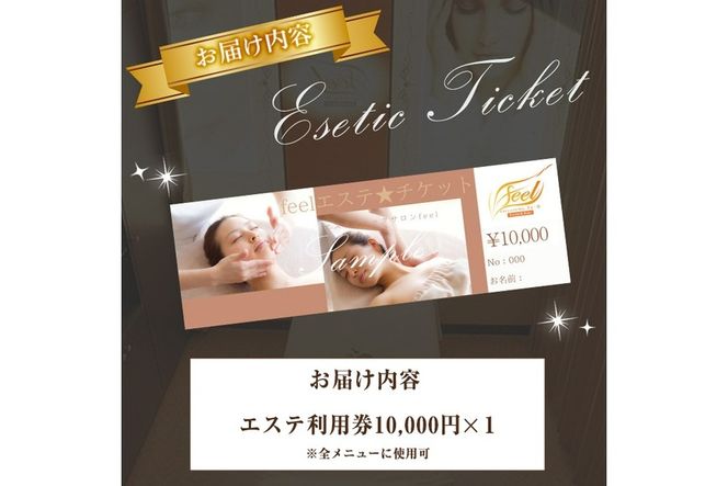 エステ利用券10,000円（全メニューに使用可）お試し エステティックサロン エステ 大分県 佐伯市 【GK019】【(同)feel】