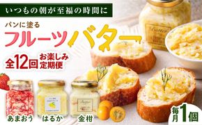 【全12回定期便】お楽しみ定期便 フルーツバター大1個 糸島市/糸島正キ ジャム クリーム 果物[AQA064] バター フルーツバター フルーツ 果物 いちご あまおう みかん 金柑