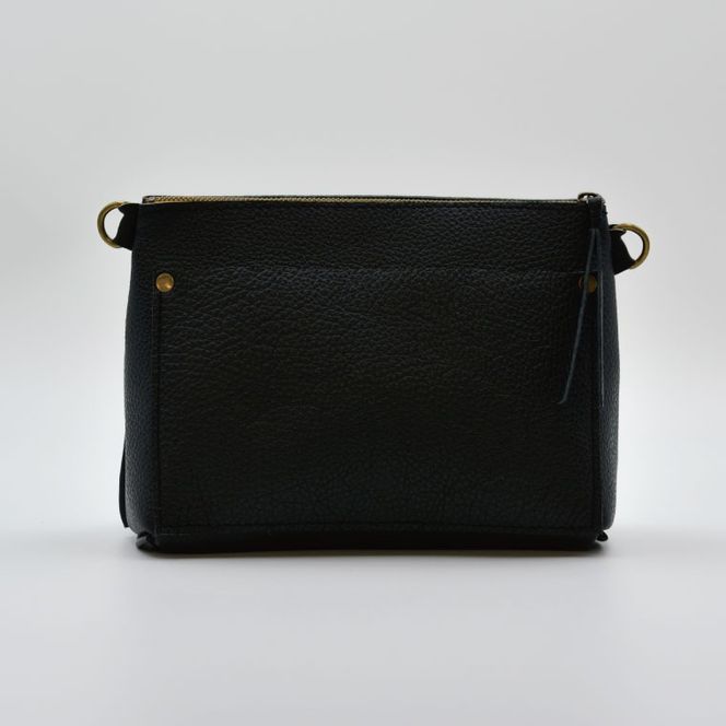 益子の革工房maharoのショルダーポーチ　ワイド（S）ブラック｜栃木県 益子町 ふるさと納税 ショルダーポーチ ワイド 牛革 手作り（AX135）