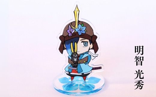 Z-24b-2 【アクリルスタンド】やっぱり岐阜城が好き（信長（マント開く）　道三　光秀） 豆本おまけ付