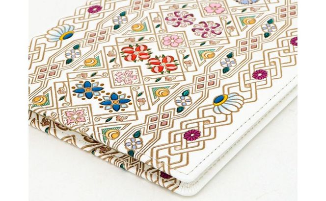 【文庫屋大関】パーソナルホルダー　花菱【皮革工芸品】 民芸品 雑貨 牛革 現代風デザイン 