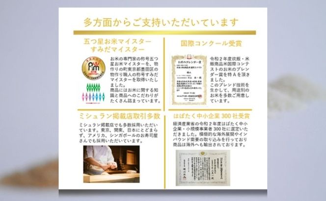 五つ星お米マイスターがブレンド  WECK隅田屋米 3個 セット 750g×3 精米 お米 ご飯 ごはん 白米 白飯 ゴハン ブレンド米  吟撰 酢めし おにぎり おむすび 株式会社隅田屋商店　【 墨田区 】 