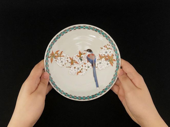 九谷焼　5.2号皿揃　花鳥 （5枚セット）a01 食器 キッチン雑貨 キッチンアイテム 雑貨 小物 お皿 丸皿 食卓 テーブルコーディネート 普段使い 贈り物 