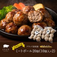 十勝幕別産ブランド放牧豚［どろぶた］ミートボール20個（10個入×2）　北海道 エルパソ 放牧豚