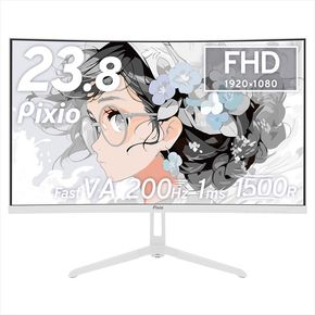 210-3399　Pixio ゲーミングモニター 23.8インチ FHD 200Hz Fast VA ホワイト/白 PXC248WAVEW【 神奈川県 小田原市 】
