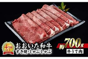 おおいた 和牛 すき焼き しゃぶしゃぶ用 (700g・ウデ肉) 国産 豊後牛 惣菜 おかず うで肉 すき焼 鍋 百年の恵み 大分県 佐伯市【BD183】【西日本畜産 (株)】