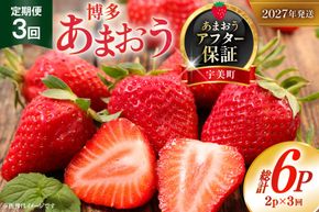 いちご あまおう 定期便 2p 3回 総計6P【2027年発送】 期間限定発送 [THE FARM_strawberry 福岡県 宇美町 um40azo780012] 先行予約 イチゴ 苺 フルーツ 果物 果実 甘い 小分け 定期 あまい