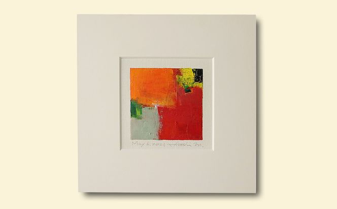 Hiroshi Matsumoto 油彩画 ”May 6, 2021” オリジナル額装(ガラスなし)