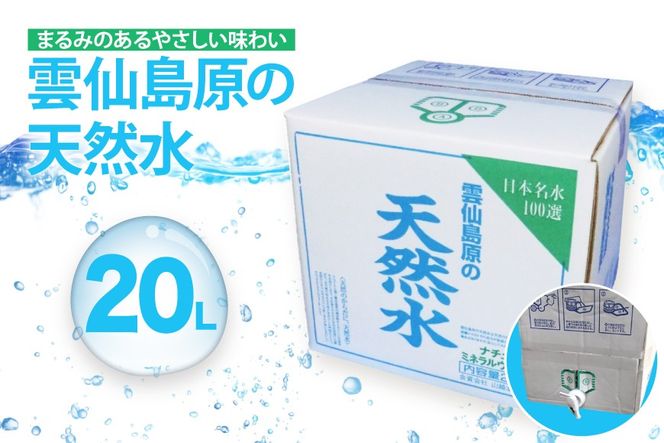 BE266 山崎本店酒造場 雲仙島原の天然水 20L [ 水 天然水 おいしい 名水百選 大容量 軟水 長崎県 島原市 ]