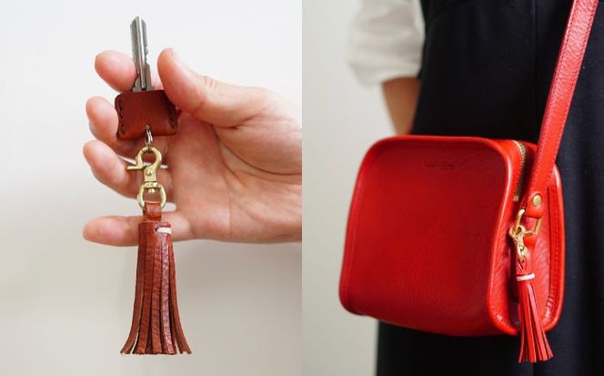 タッセルキーホルダー 糸島市 / LADIES＆GENTLEMEN [ADK060] レザー 革 革製品 タッセル フリンジ キーホルダー