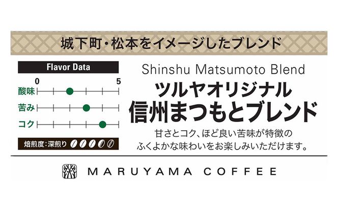 父の日 丸山珈琲 コーヒー 粉 詰合せ4袋B  オリジナルブレンドコーヒー ツルヤ 粉100g×各1袋 小諸市 お取り寄せ