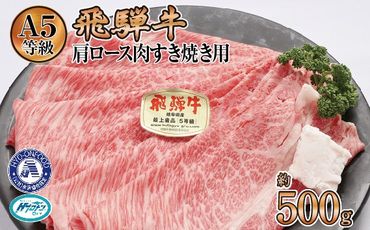 約500g肩ロース肉すき焼き【11月中旬から発送開始】　氷温（R）熟成　飛騨牛A5等級  プロトン凍結 [No.520]