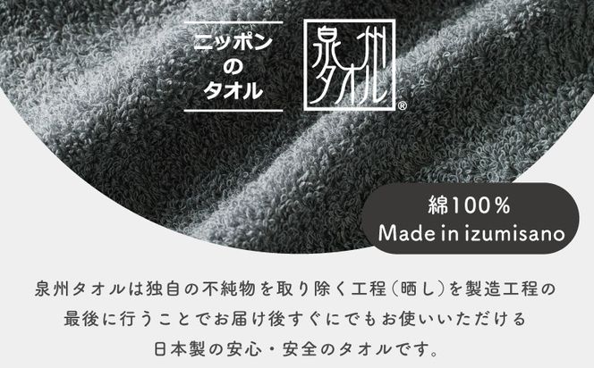 015B633 濃色カラー バスタオル 4枚セット（ブルーグレー＆ダークグレー 各2枚）【泉州タオル 国産 吸水 普段使い シンプル 日用品 家族 ファミリー】