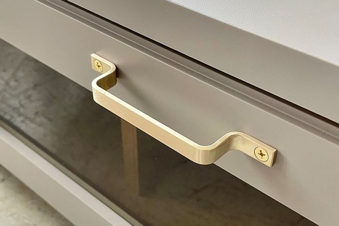 ビルネ 180 TVボード GY【グレー 完成品  真鍮 テレビ台 高級感 リビング収納】(H062377)