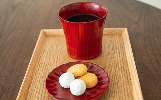 とりどり　カップ　赤摺　小 山中漆器 伝統工芸 工芸品 木製 漆塗 国産 日本製 F6P-3269