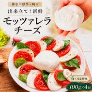  6ヶ月定期便 出来立て新鮮 モッツァレラチーズ100g  ×  4個セット 茅ケ崎産 加工食品 乳製品 チーズ 出来立て 神奈川県産 モッツァレラ 手作り Osteria e Bottega S 神奈川県 湘南 茅ケ崎 フレッシュチーズ  おつまみ ピザ