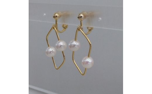 20-31伊勢志摩あこや本真珠イヤリング・レクタングル(横)G