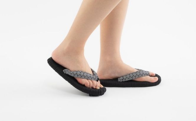 布ぞうり MERI 青海波　布草履 室内履き 健康 洗える 墨田区