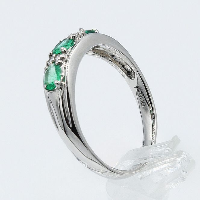 エメラルド リング 0.5ct Pt900 (12527) 指輪 リング エメラルド プラチナ ダイヤモンド ジュエリー アクセサリー 山梨県 甲斐市 BR-76