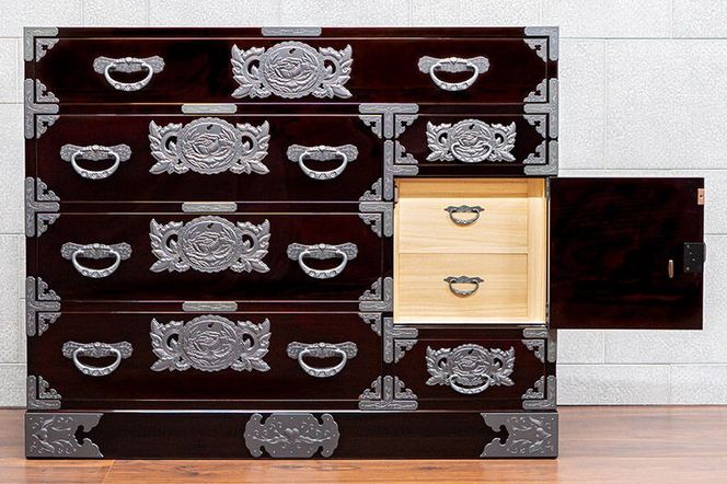 仙台箪笥 三・五尺野郎箪笥 木地呂漆塗り（お申込書返送後2ヶ月～5ヶ月以内でお届け）工芸品 伝統|06_kyk-740101